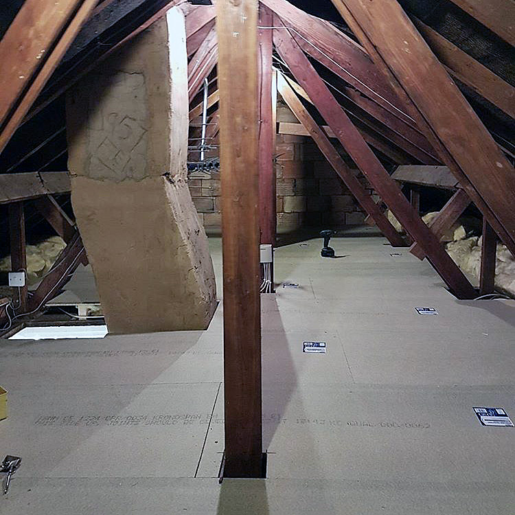 Roof insulation after with loft boarding